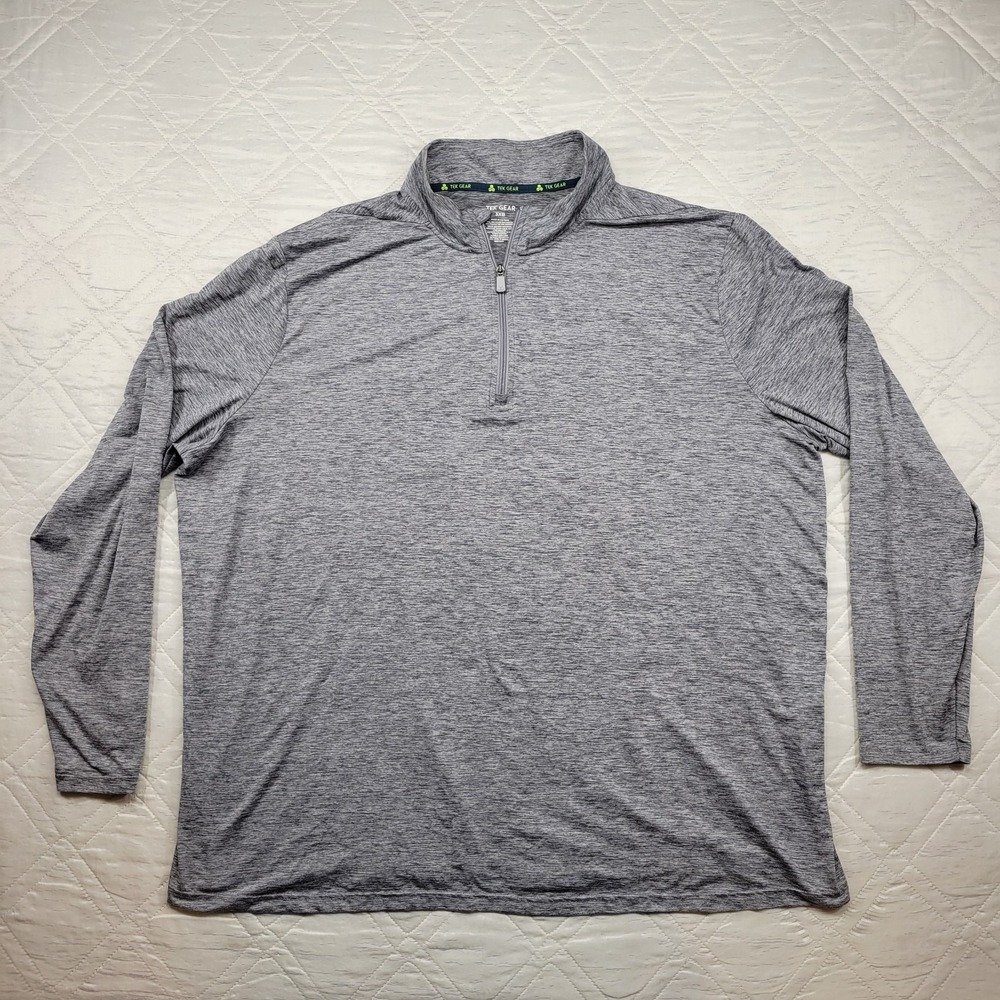 TEK GEAR 1/4 zip gray long sleeve exercise shirt size 3XB